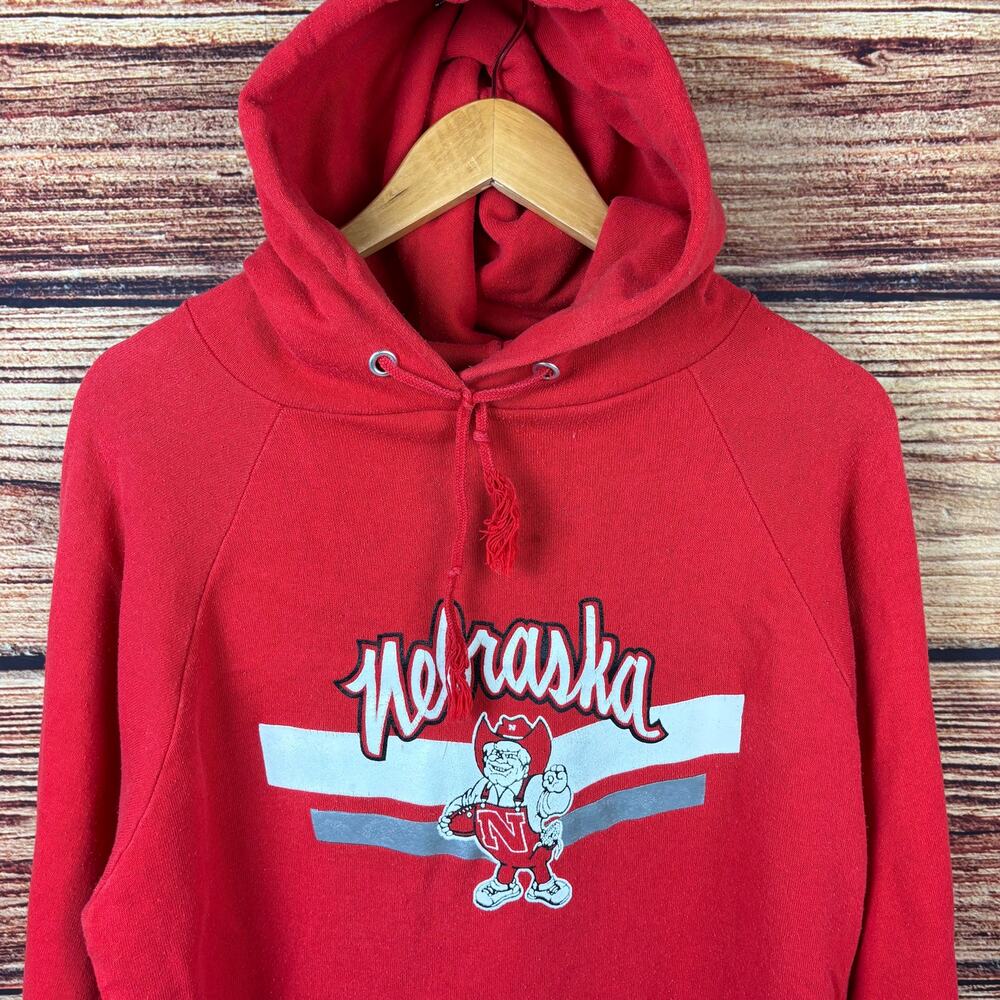 Vintage 1980s Champion University of Nebraska Huskers College Hoodie - Picture 3 of 8